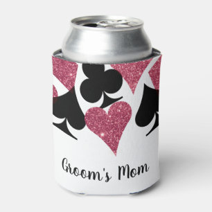 Porta-lata Tema Vegas Brilho Rosa Nome Personalizado da Mãe d