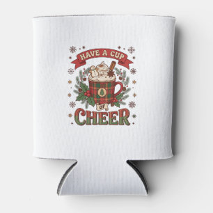 Porta-lata Tenha Copo Alegria Natal Xadrez Caneca Cacau Quent