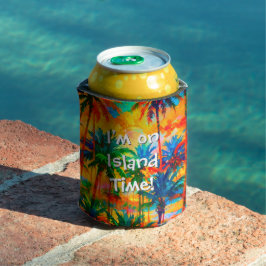 Porta-lata [Tequila Sunrise] Bebida Horária Da Ilha Tropical