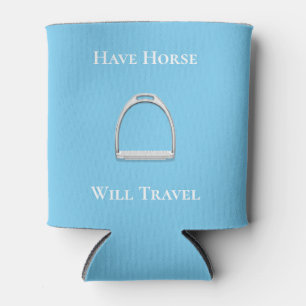Porta-lata "Ter Viagem de Cavalo" Azul Equestre