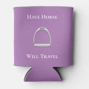 Porta-lata "Ter Viagem de Cavalo" Roxo Equestre