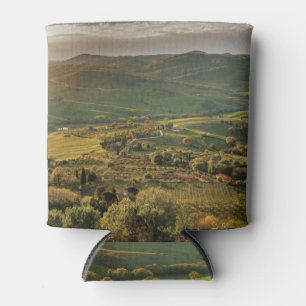Porta-lata Terras rurais italianas rurais, pôr do sol da Tosc