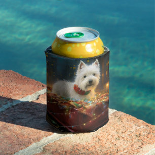 Porta-lata Terrier Branco do West Highland Natal Festivo
