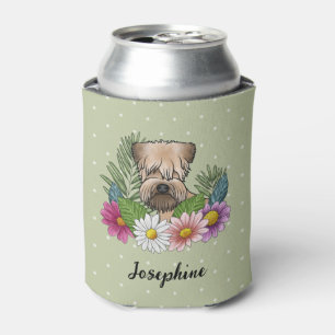 Porta-lata Terrier Wheaten de Capa Macia Flores Coloridas Ver