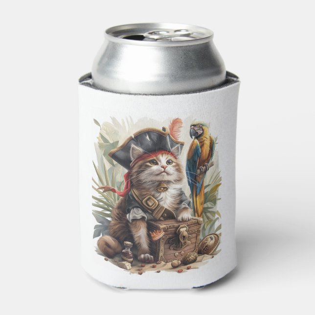 Porta-lata Tesouro de Gato Pirata (Can Front)