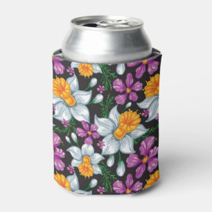 Porta-lata Teste padrão da elegância com flores 2 do narcis