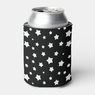 Porta-lata Teste padrão de estrelas preto e branco