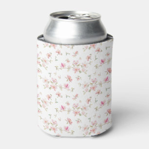 Porta-lata Teste padrão de flor cor-de-rosa macio da aguarel