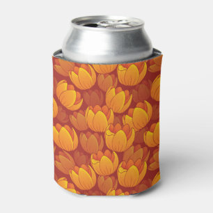 Porta-lata Teste padrão de flor dourado