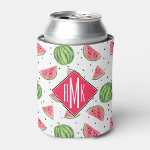 Porta-lata Teste padrão de néon das melancias da aguarela