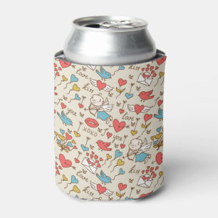 Porta-lata Teste padrão do dia dos namorados com Cupido