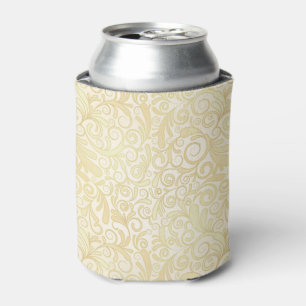 Porta-lata Teste padrão floral Dourado das folhas