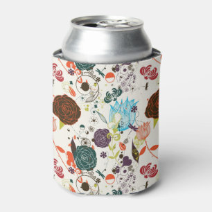 Porta-lata Teste padrão floral retro 2