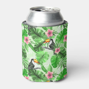 Porta-lata Teste padrão tropical com toucan