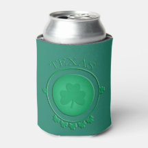 Texas Rua Patrick's Irish Shamrock Can Cooler