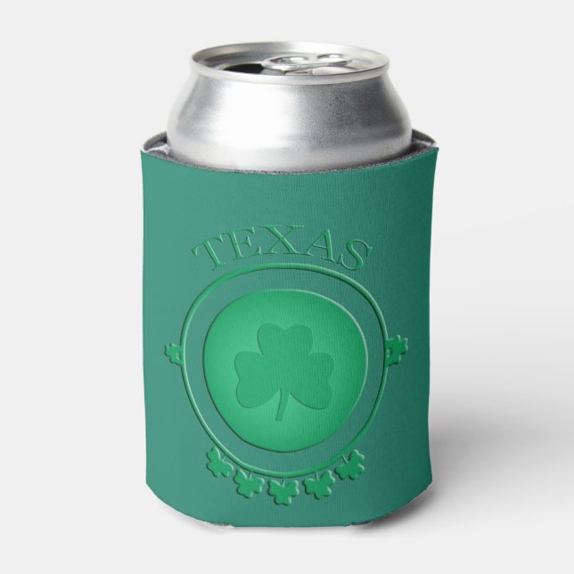 Porta-lata Texas Rua Patrick's Irish Shamrock Can Cooler (Can Front)