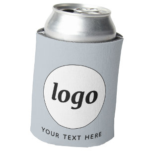 Porta-lata Texto Simples de Logotipo Empresarial Azul Pó Prom