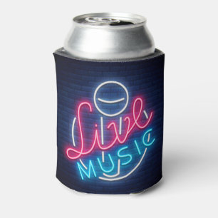 Porta-lata Texto Word de Arte Curvado do Neon Live Music