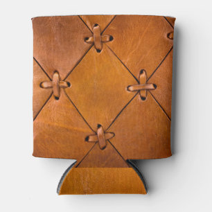 Porta-lata Textura de couro, detalhes da cobertura natural.