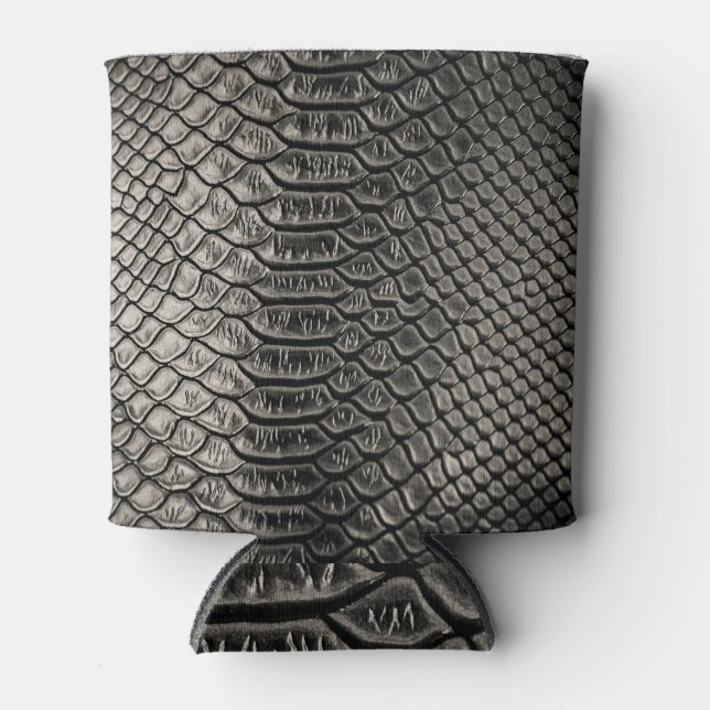 Porta-lata Textura de couro preto, uso de fundo. (Frente)