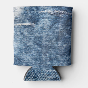Porta-lata Textura de Denim: fundo azul de jeans.