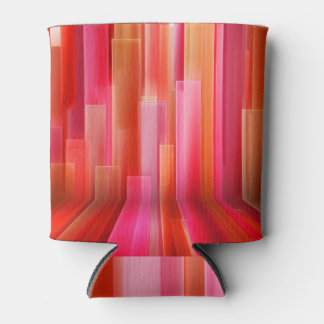 Porta-lata Textura de design interior listrado vermelho.