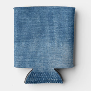 Porta-lata Textura de jeans de denim azul de fechamento
