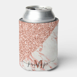 Porta-lata Textura de mármore e Rosa