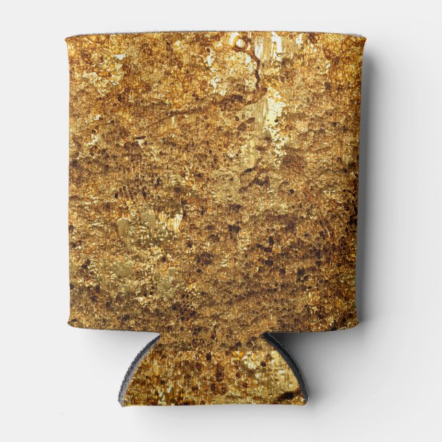 Porta-lata Textura de ouro de luxo, ilustração 3D. (Frente)