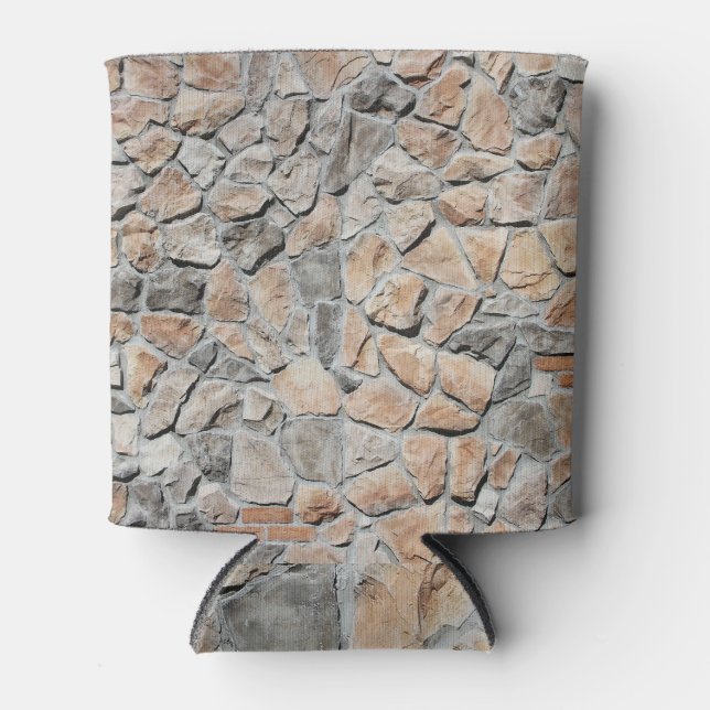Porta-lata Textura de Pedra do Castelo Brown (Frente)