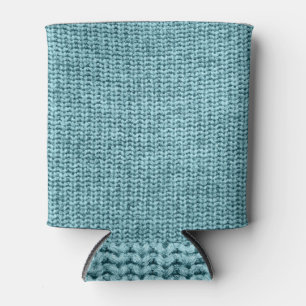 Porta-lata Textura De Suéter De Inverno Turquesa.