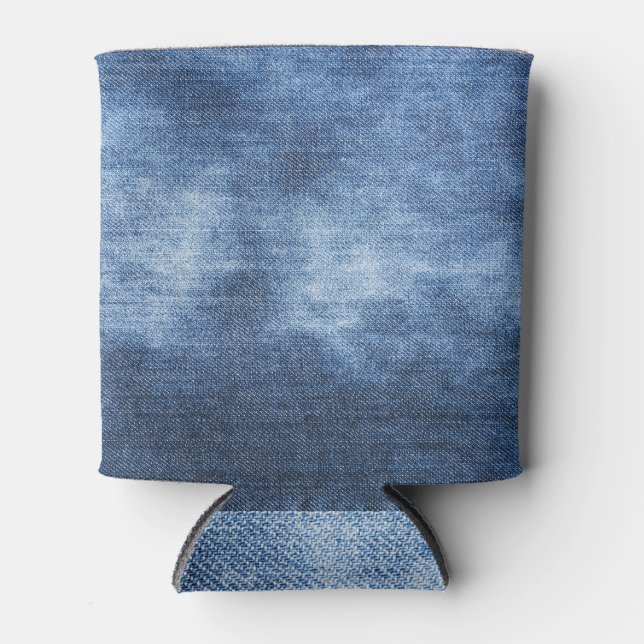 Porta-lata Textura Denim: Fundo do Tecido Vestido (Frente)