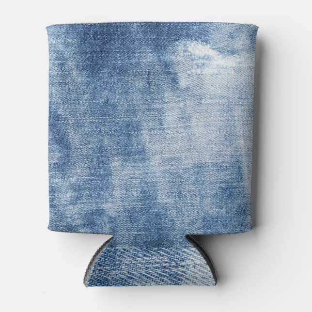 Porta-lata Textura Denim: Furos Enroscados. (Frente)