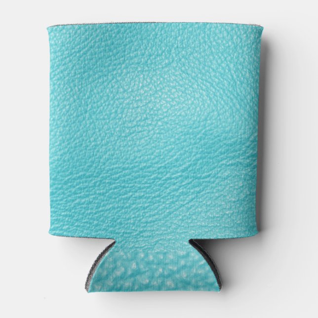 Porta-lata Textura Elegante De Couro Turquesa (Frente)