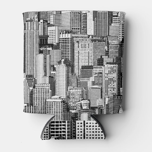 Porta-lata Textura Isométrica de Cidade do Skyscraper (Frente)