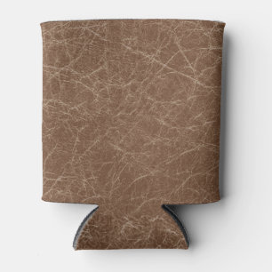 Porta-lata Textura natural de couro: Detalhe castanho sem cos