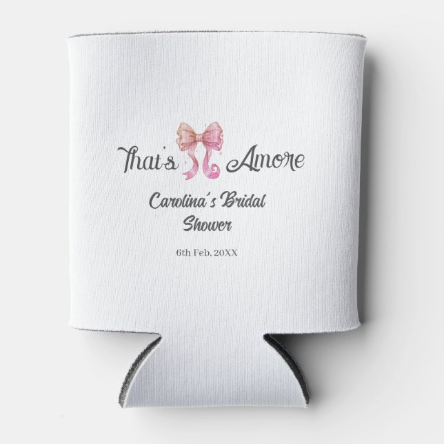 Porta-lata that's amore bridal shower pink retro bow boho nam (Frente)