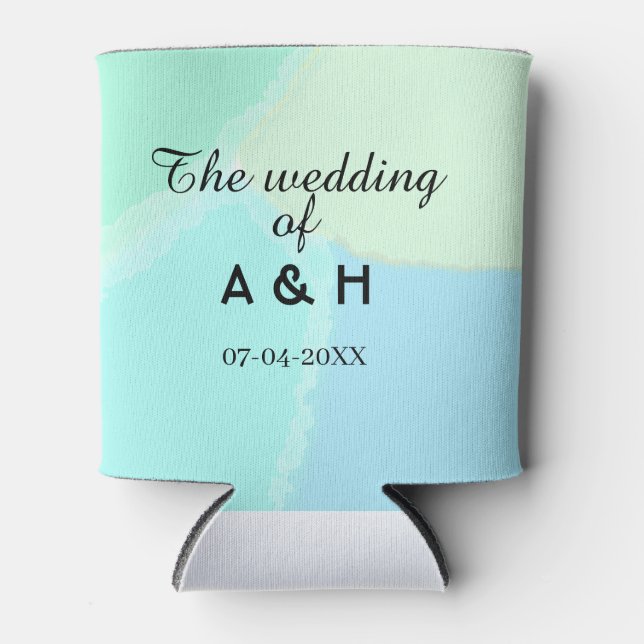 Porta-lata The wedding of add couple name initial letter date (Frente)