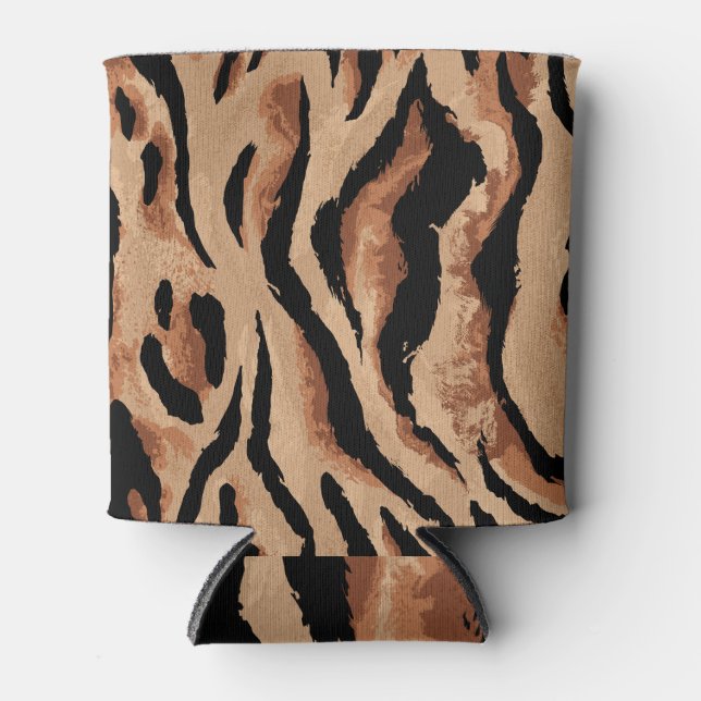 Porta-lata Tiger Leopard: Pele Animal Sem Semente (Frente)