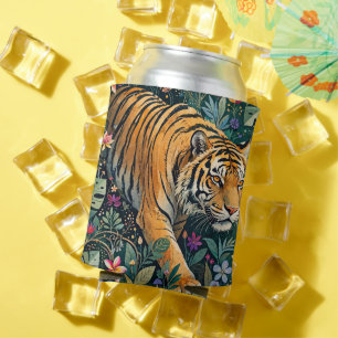 Porta-lata Tigre com Olhos Âmbar Folhagem da Selva Fantasia