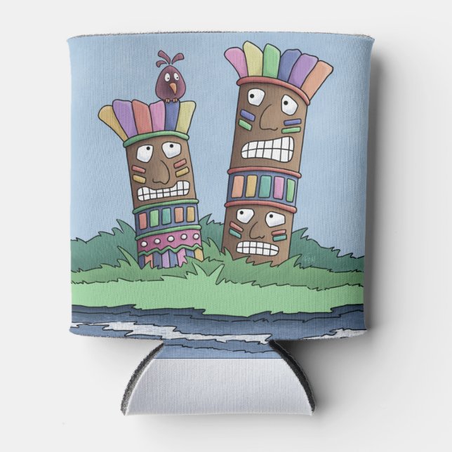 Porta-lata Tiki Bird Rosebud pode resfriar (Frente)