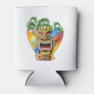 Porta-lata Tiki havaiano que surfa