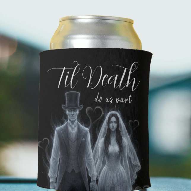 Porta-lata Til Death Do Us Part Ghost Gothic Wedding (Til Death Do Us Part Ghost Gothic Wedding Can Cooler
)