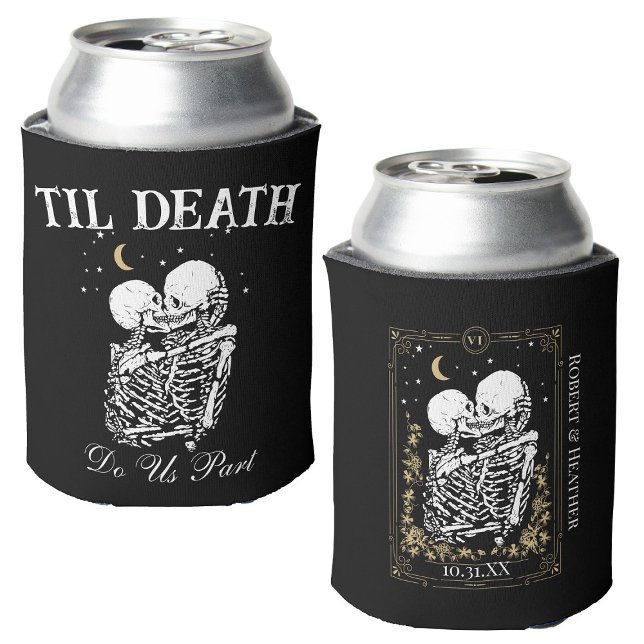 Porta-lata Til Death Nos Parte Skeleton Amante Tarot Card (Criador carregado)