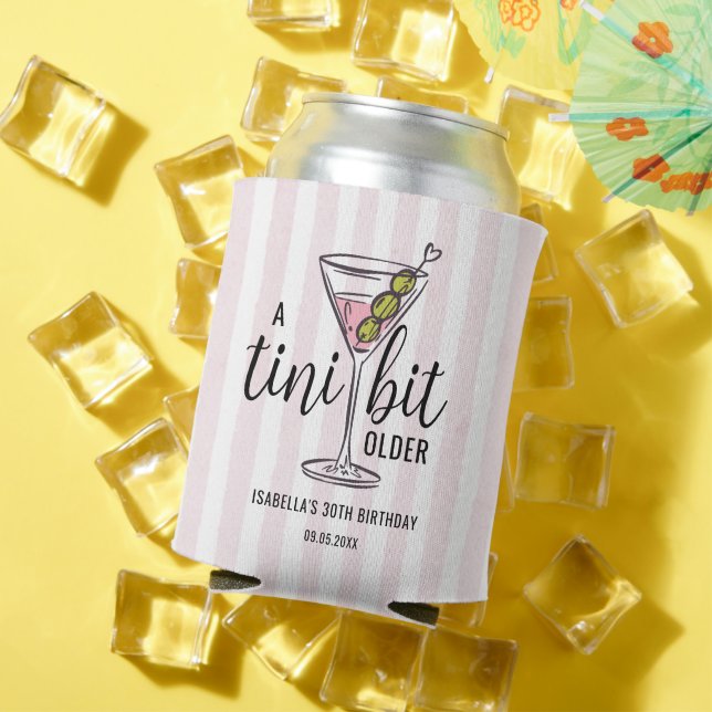 Porta-lata Tini Bit Older Pink Martini Cocktail Birthday (Verão in situ)