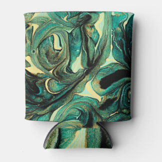 Porta-lata Tintas acrílicas aquamarinas: fundo abstrato.