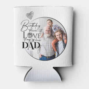 Porta-lata Tipografia de Aniversário do Papai Minimalista Fot