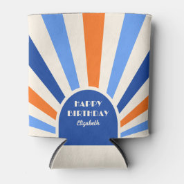 Porta-lata Tipografia do Arco de Raio-Sol Retroativo Azul de 