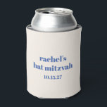 Porta-lata Tipografia Negrito Ivory Blue Cute Bat Mitzvah<br><div class="desc">Tipografia Negra Fora de Marfim Azul Fora de Bat Personalizado Mitzvah Pode Arrefecer</div>