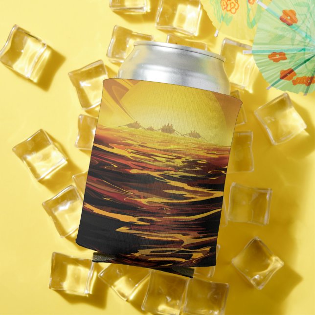 Porta-lata Titã maior lua do planeta Saturno (Verão in situ)